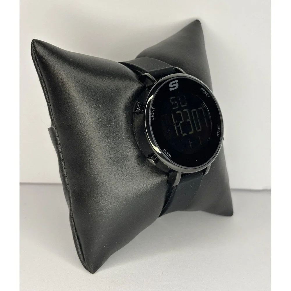Skechers Digital Watch SR6065‎ Black Silicone Strap 30M Water Resistant New Batt